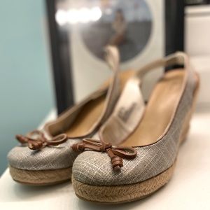 Silver Bass Wedge Shoes